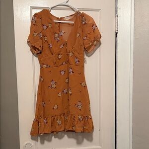 Altar'd State Rust Floral Mini Dress